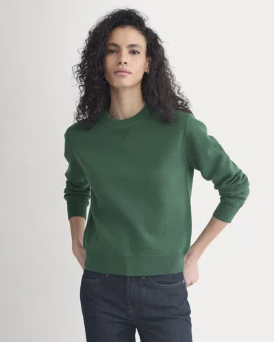 Everlane Double Knit Crew Neck Sweater In Green