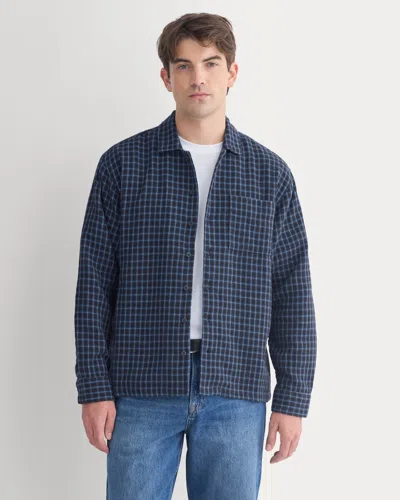 Everlane Double-gauze Button-down Shirt In Black In Blue