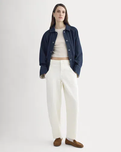 Everlane Double-stitch Barrel Pant In Bone In Blue