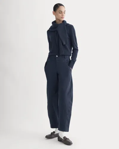 Everlane Double-stitch Barrel Pant In Navy In Blue