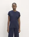 Everlane Drape Top In Blue