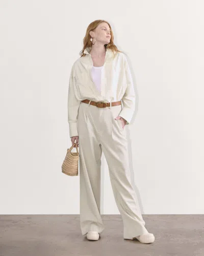 Everlane Draper Pleated Pant In White
