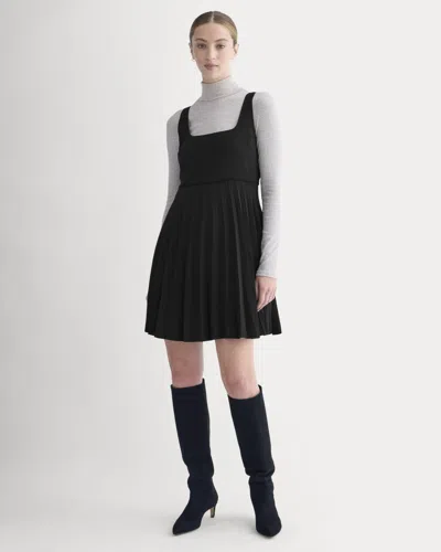 Everlane Drapey Crepe Mini Dress In Black