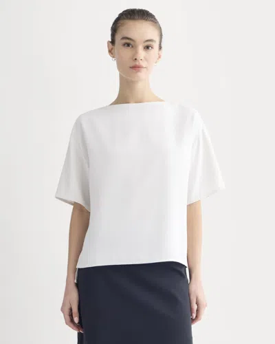 Everlane Drapey Crepe Top In Birch In White