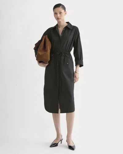 Everlane Drawcord Shirtdress In Black