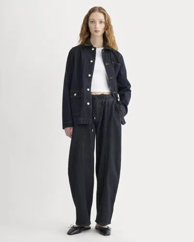 Everlane Drawstring Baggy Jean In Dark Indigo In Blue