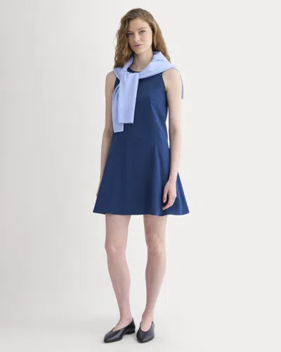 Everlane Drop Waist Mini Dress In Estate Blue