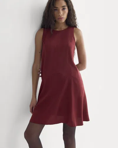 Everlane Drop Waist Mini Dress In Pomegranate In Red