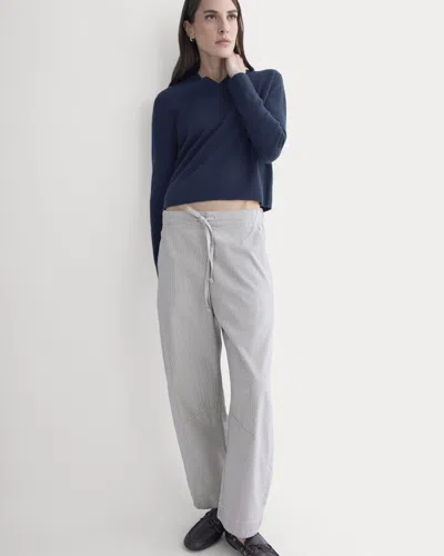 Everlane Easy Barrel Pant In Canvas Tan/navy In Gray