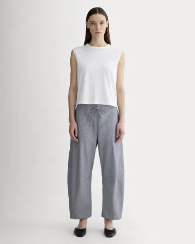 Everlane Easy Barrel Pant In Dark Denim Pinstripe In Blue