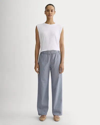 Everlane Easy Pant In Dark Denim Pinstripe In Blue