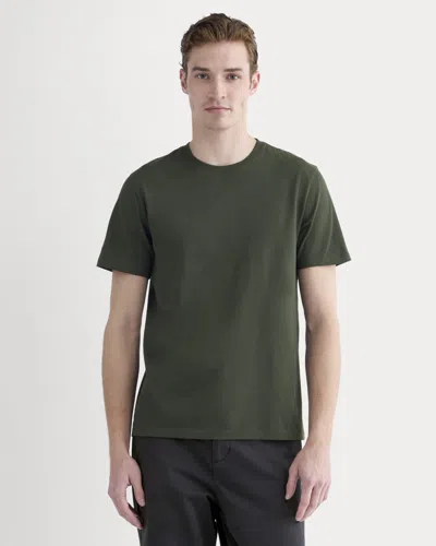 Everlane Essential Organic Crew Neck Tshirt In Dark Green