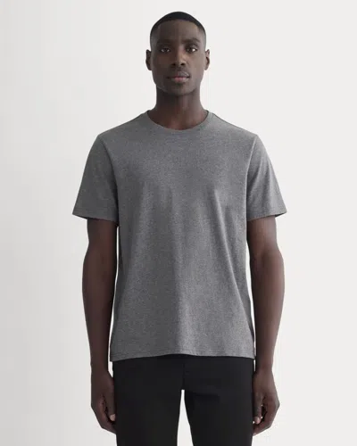 Everlane Essential Organic Crew Neck Tshirt In Heathered Charcoal In Gray