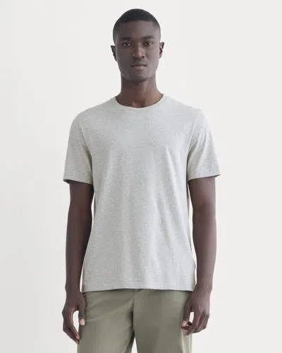Everlane Essential Organic Crew Neck Tshirt In Heathered Grey In White