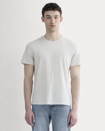 Everlane Essential Organic Crew Neck Tshirt In Heathered Oat In Gray