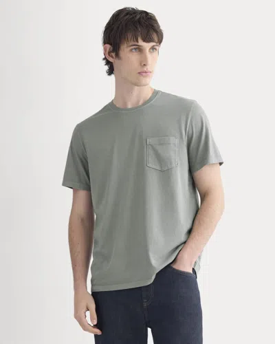 Everlane Essential Organic Garment-dyed Crew Neck Sweater In Agave Green In Multi