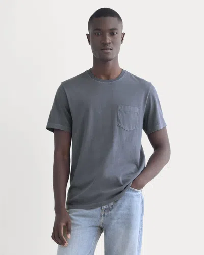 Everlane Essential Organic Garment-dyed Tshirt Crew Neck Tshirt In Navy In Blue