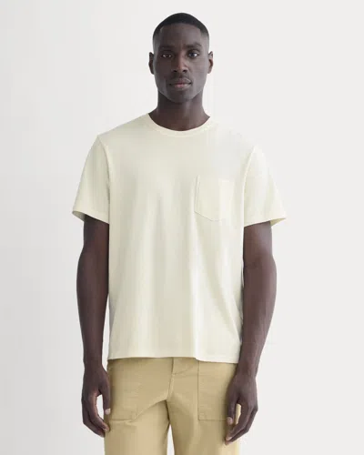 Everlane Essential Organic Garment-dyed Tshirt Crew Neck Tshirt In Parchment In Red