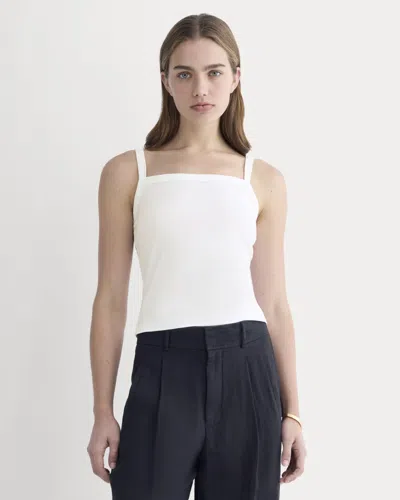 Everlane Essential Square-neck Tank Top In White