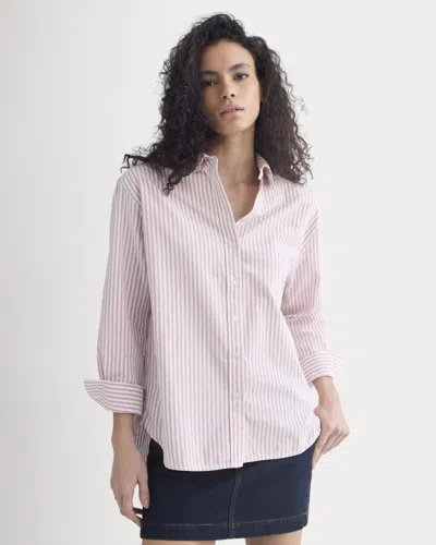 Everlane Everyday Oxford Shirt In Bone/heather Rose In Pink