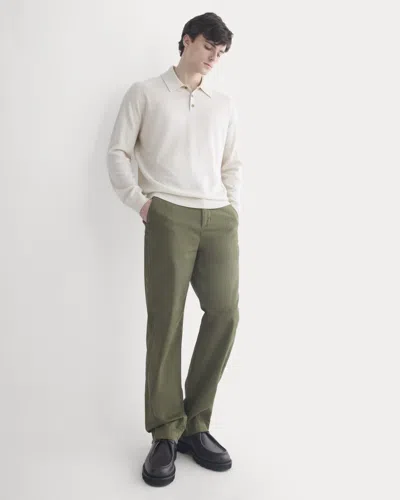 Everlane Everyday Straight-fit Chino Pant In Olive Night In White