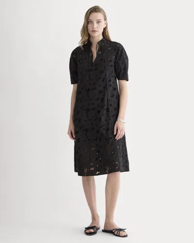 Everlane Eyelet Midi Dress In Black