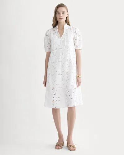 Everlane Eyelet Midi Dress In Bone In White