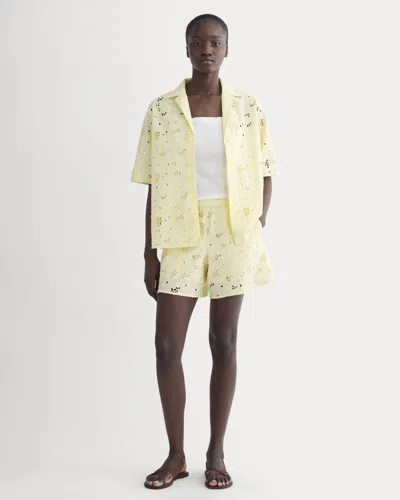Everlane Eyelet Pull-on Short In Light Yellow