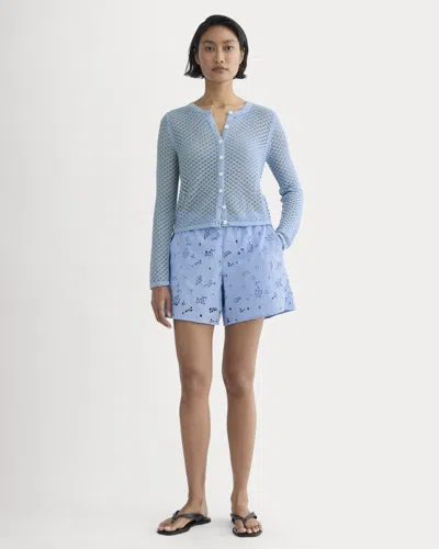 Everlane Eyelet Pull-on Short In Sky Blue