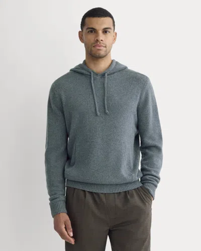 Everlane Felted Merino Hoodie In Heather Midnight Navy In Gray