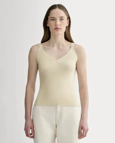 Everlane Fine Knit Cami Top In Birch In Yellow