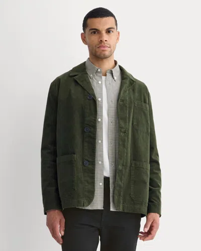 Everlane Fine Wale Corduroy Chore Blazer In Dark Forest In Green