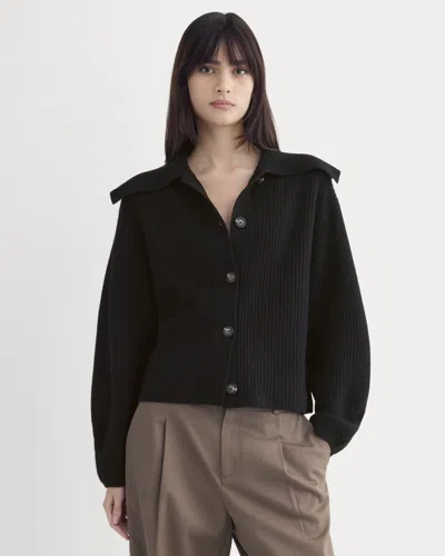 Everlane Fisherman Cardigan In Black