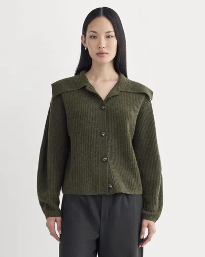 Everlane Fisherman Cardigan In Green