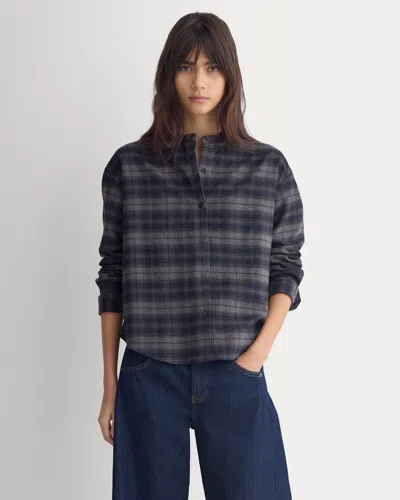 Everlane Flannel Shirt In Black/navy In Blue