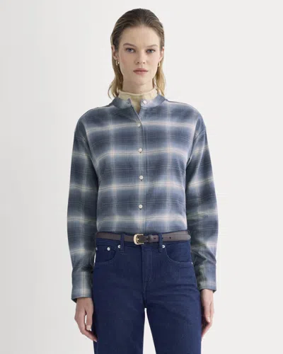 Everlane Flannel Shirt In Blue Ombre Plaid In Multi