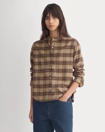 Everlane Flannel Shirt In Heather Camel/hot Fudge In Neutral