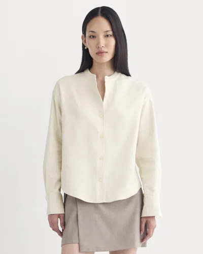 Everlane Flannel Shirt In Heathered Oat In Multi