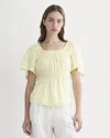 Everlane Flutter-sleeve Top In Multi