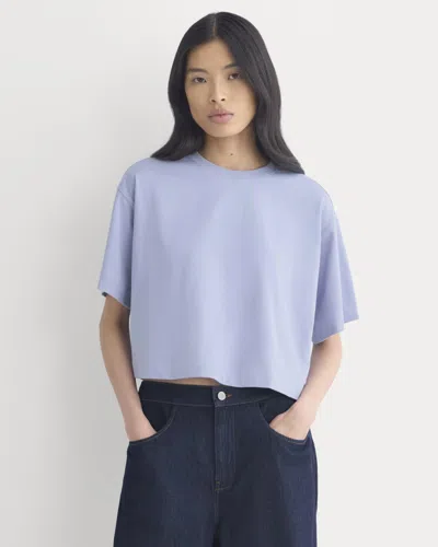 Everlane Forever Jersey Cropped Tshirt In Aleutian In Blue