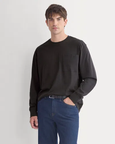 Everlane Forever Jersey Premium Long Sleeve Tshirt In Black