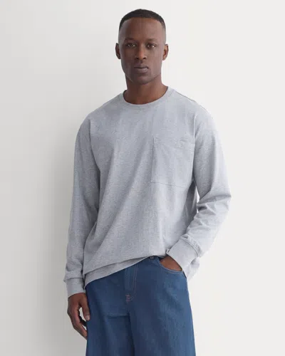 Everlane Forever Jersey Premium Long Sleeve Tshirt In Heathered Grey In Gray