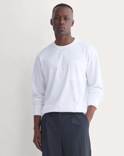 Everlane Forever Jersey Premium Long Sleeve Tshirt In White