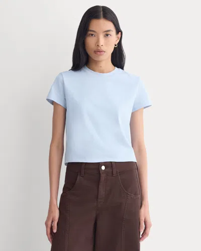 Everlane Forever Jersey Shrunken Crew In Cashmere Blue