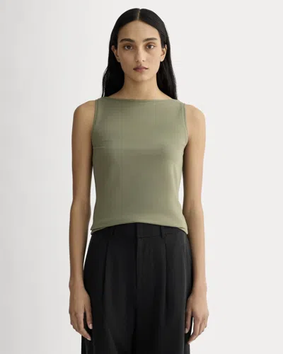 Everlane Form Boatneck Tank Top In Lichen Green