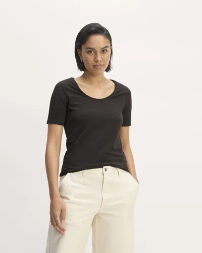 Everlane Form Scoop-neck Tshirt In Black