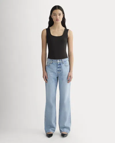 Everlane Form Square-neck Bodysuit In Black