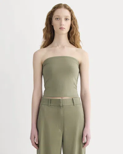 Everlane Form Tube Top In Lichen Green