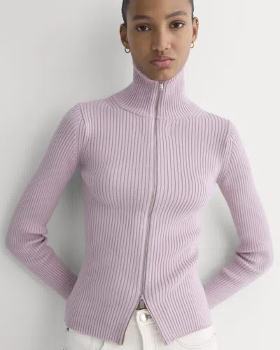 Everlane Full-zip Ribbed Jacket In Pink
