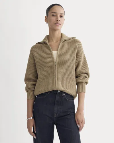 Everlane Full-zip Sweater In Burgundy